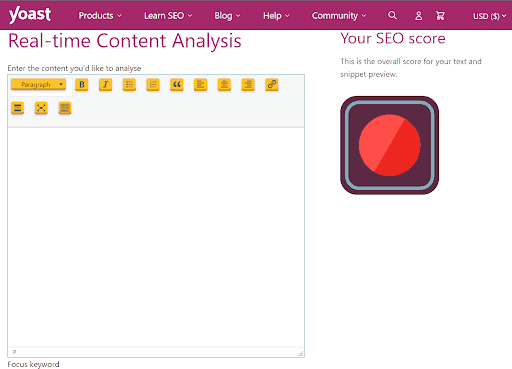 yoast seo for real time content analysis
