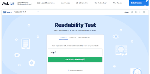 readability test by webfx