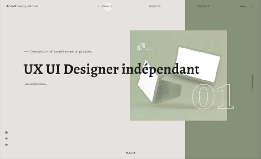 Website Designed using Dribble by Florent Hancaquart