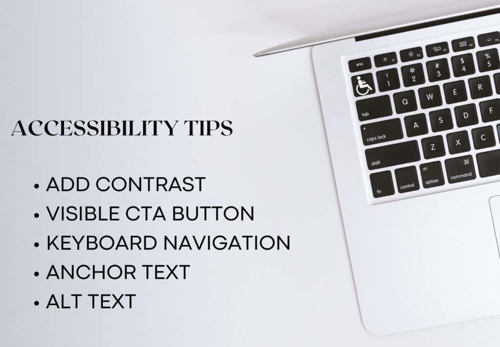 Accessibility tips at a glance. 