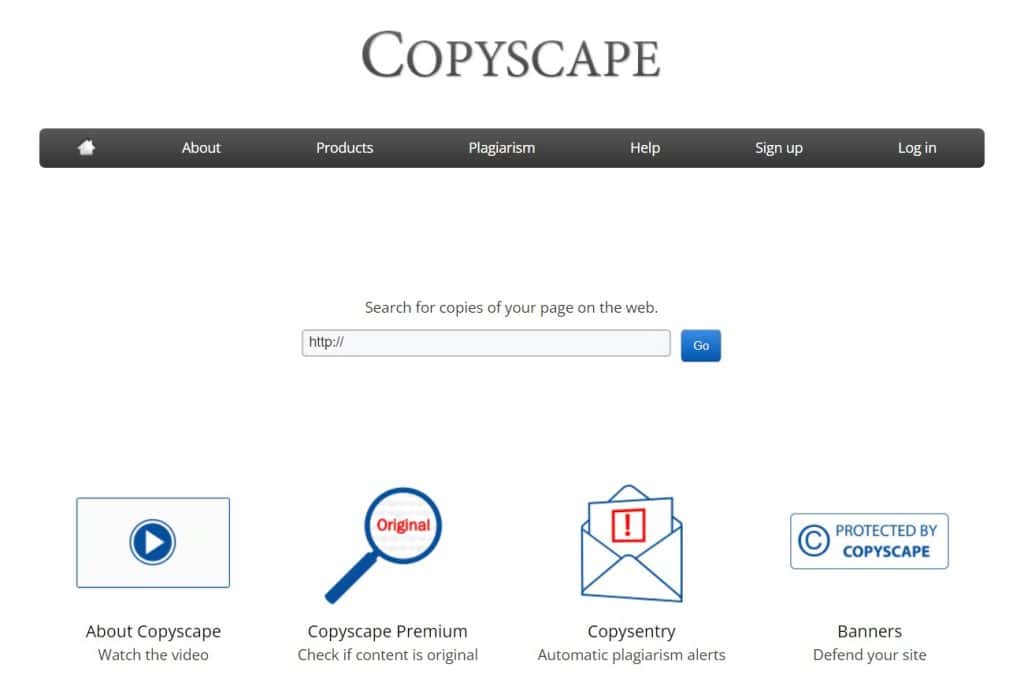 Copyscape plagiarism/content theft tool