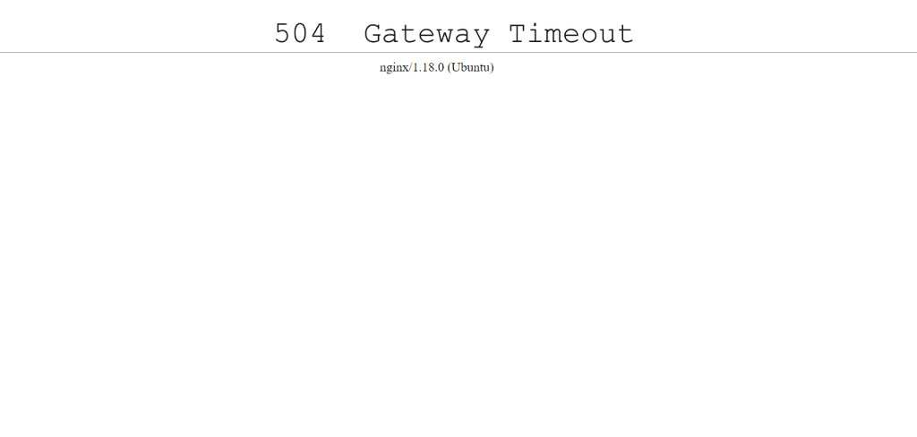 504 Gateway Timeout